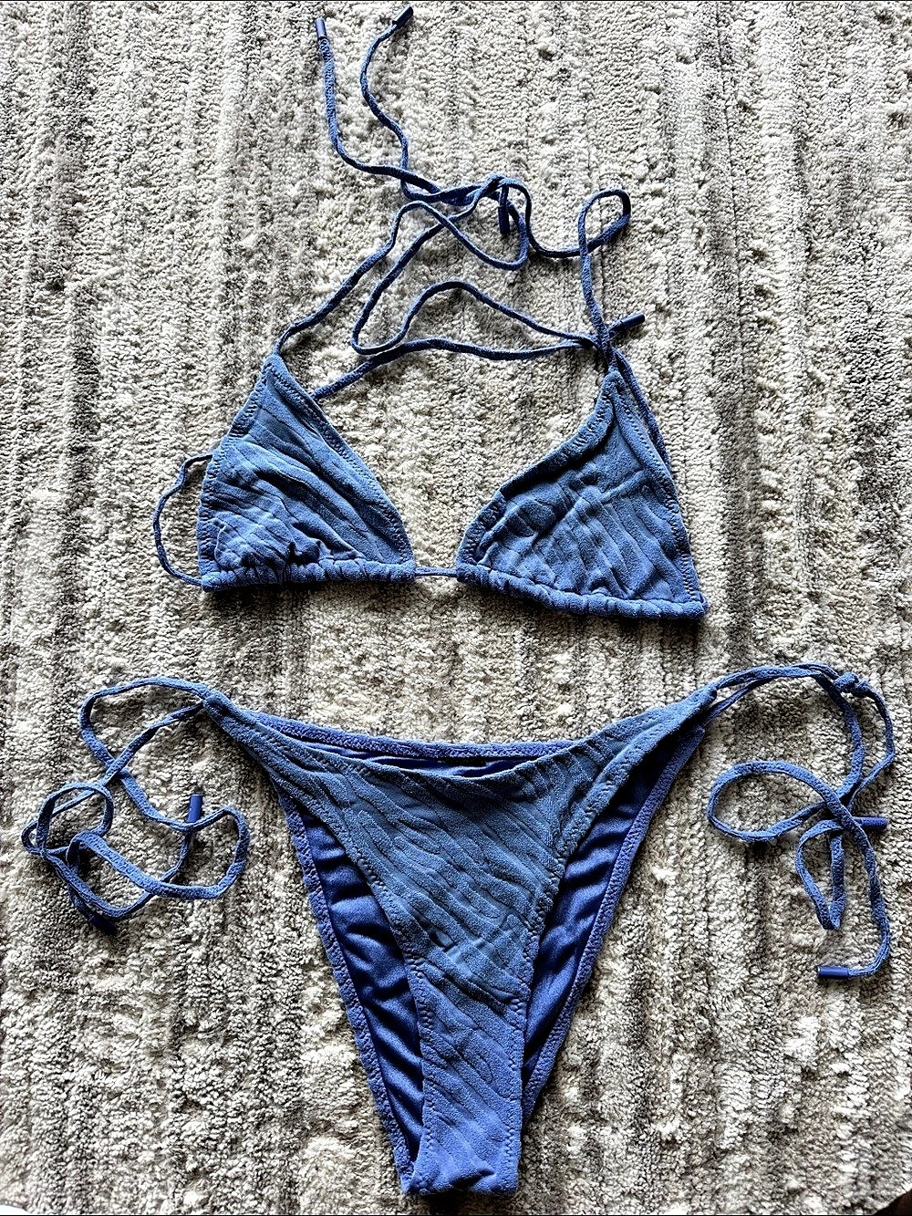 Triangl Blue Tie-Side Bikini Set Like New